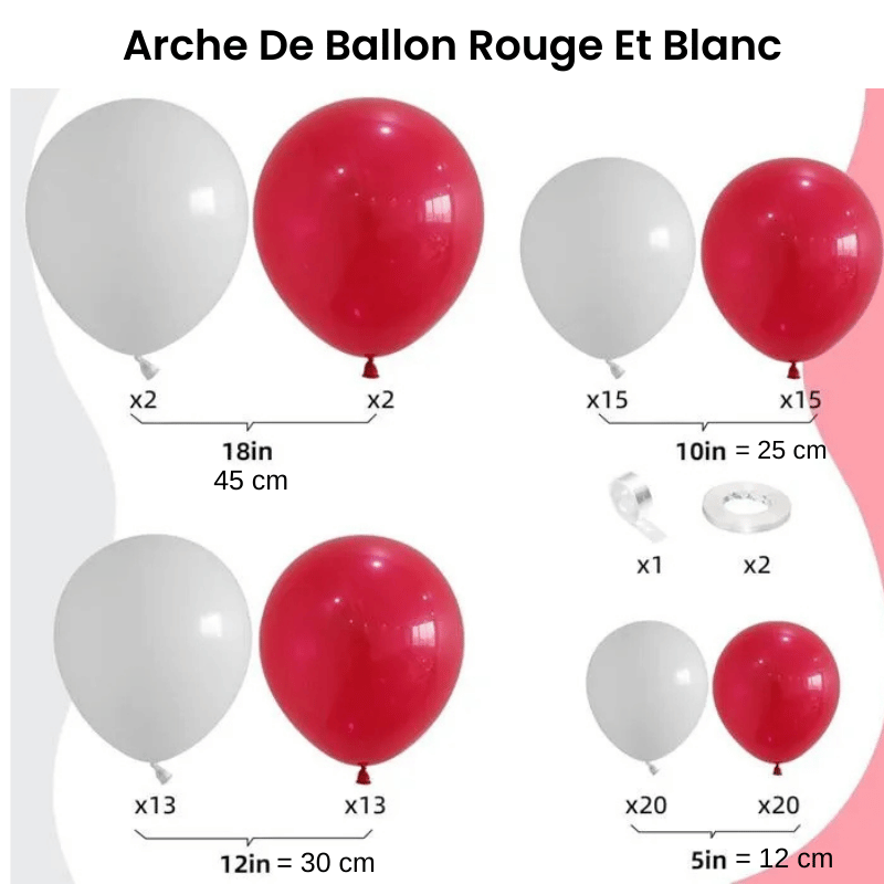 Arche De Ballon Rouge Et Blanc