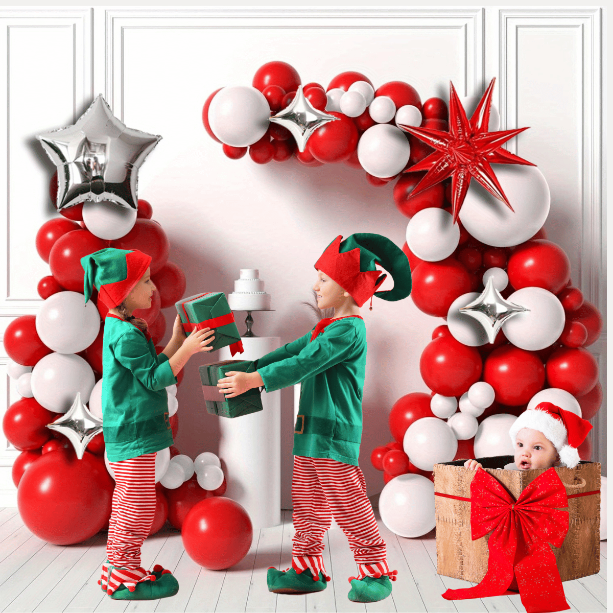Arche De Ballon Rouge Et Blanc
