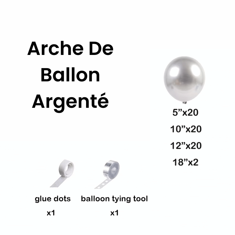 Arche De Ballon Argenté