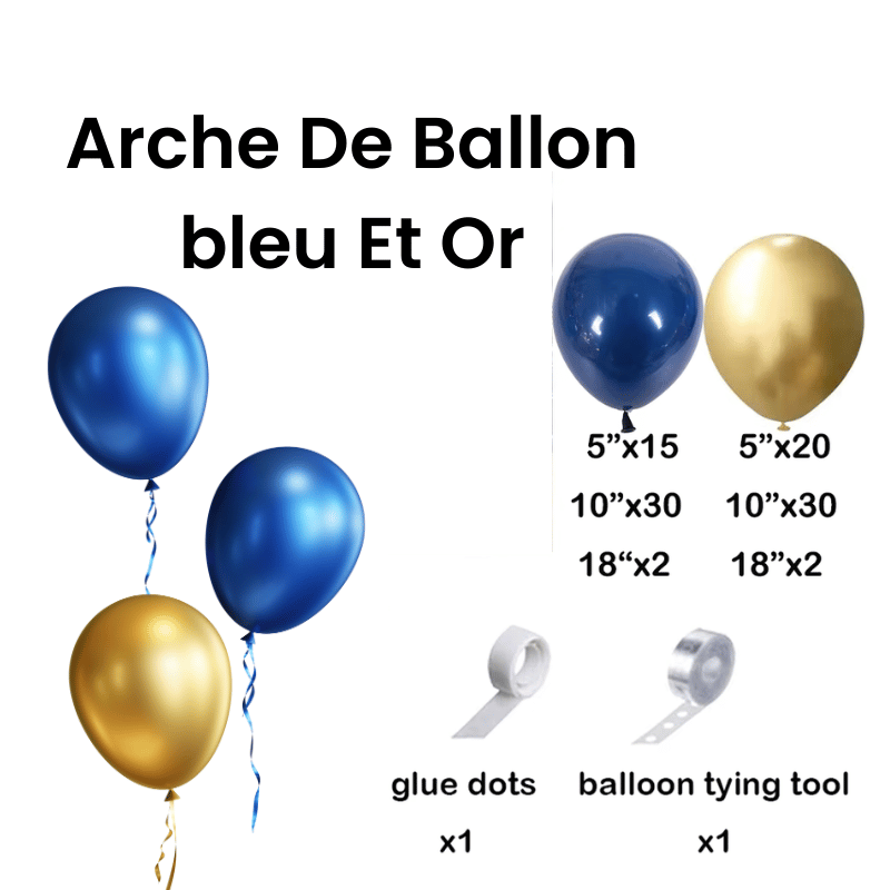 Arche De Ballon Bleu Et Or