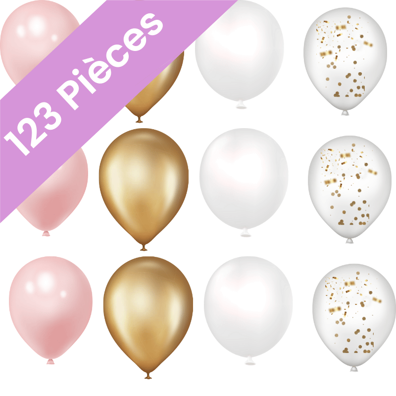 Arche De Ballon Rose Gold Et Blanc